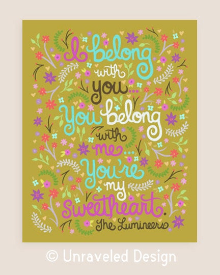 11x14-in Lumineers Song Illustration Print.