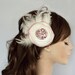 Feathery bridal headpiece fascinator flitting organza flower handmade