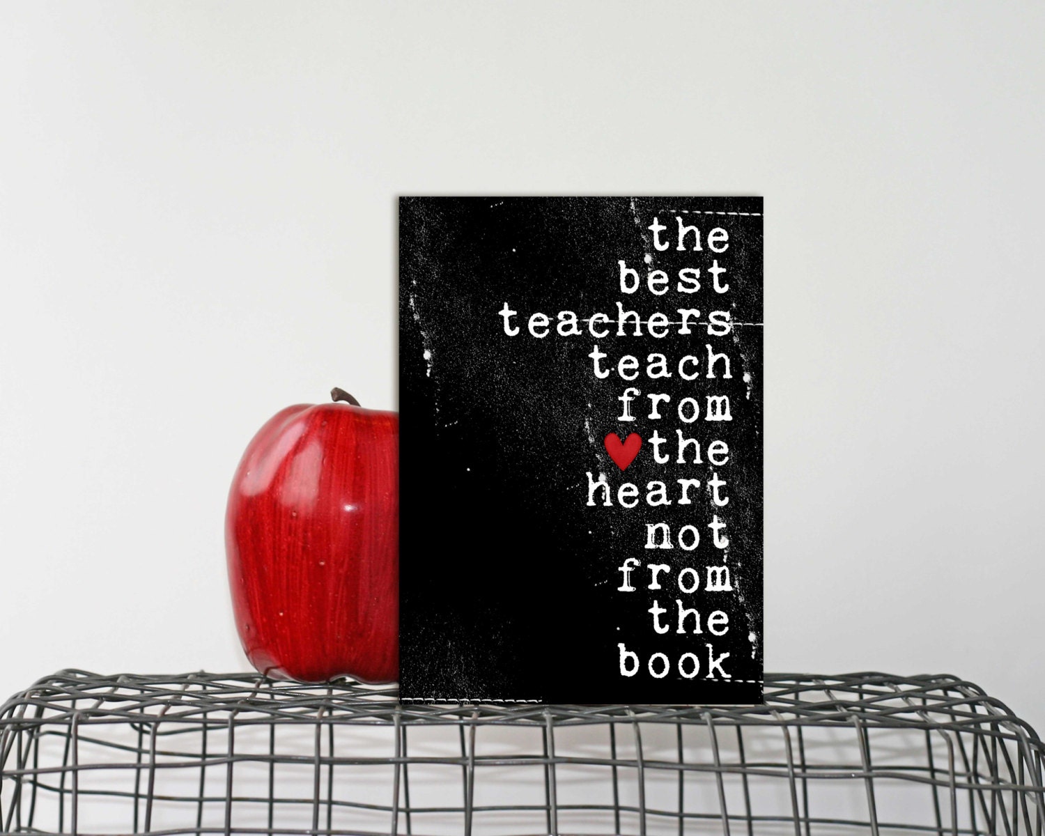 Digital Art Print Teacher's Gift - The Best Teachers Original Art Poster distressed black - 8x10