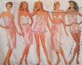 Vintage 1980s Womens Sewing Pattern Lingerie Slips Camisole Teddy Panties Butterick 5740  Bust 34-36-38"