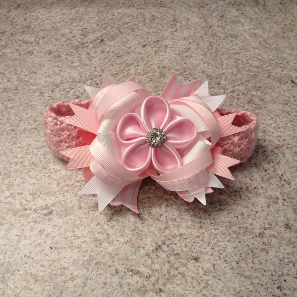 Baby Girl Pink Headband with beautiful pink bow
