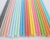 25 NEW "CHEVRON" Design Paper Straws "Pick Your Color(s)" Paper Drinking Straws Princess Cake Pop Sticks Party Paper Straws