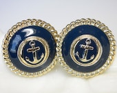 Vintage Nautical Button Style Earrings