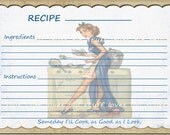 Recipe Card Pin Up 4x6 Funny Digital Printable