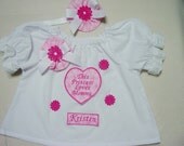Baby Girl Personalized Toddler Peasant Dress Top 6mo. to 4T Matching Headband Custom Boutique Handmade Children Clothing Kids Clothes