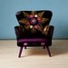 Patchwork armchair with Suzani and dark purple velvet fabrics
