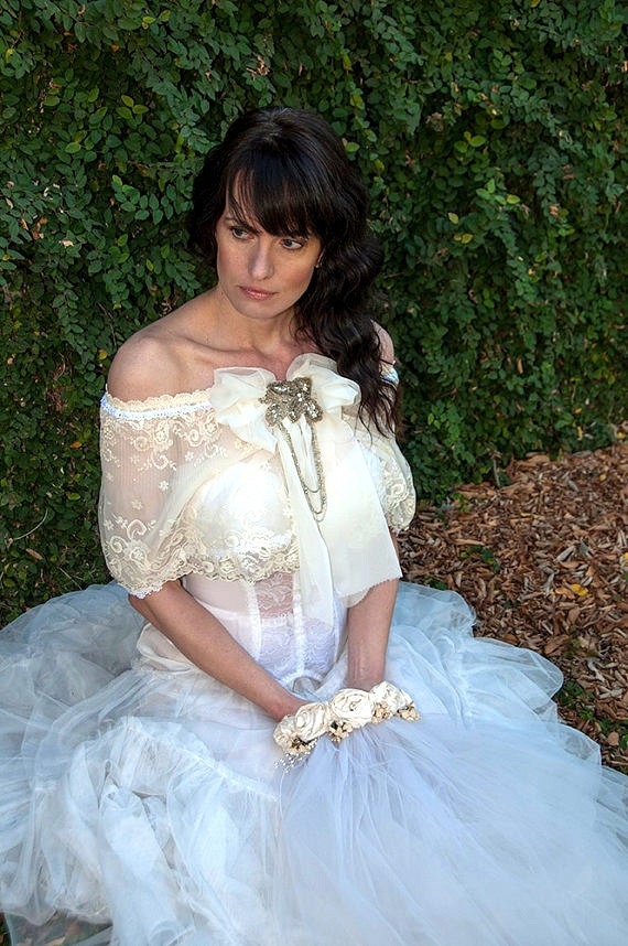 Dreamy Beaded Lace and Chiffon Capelet