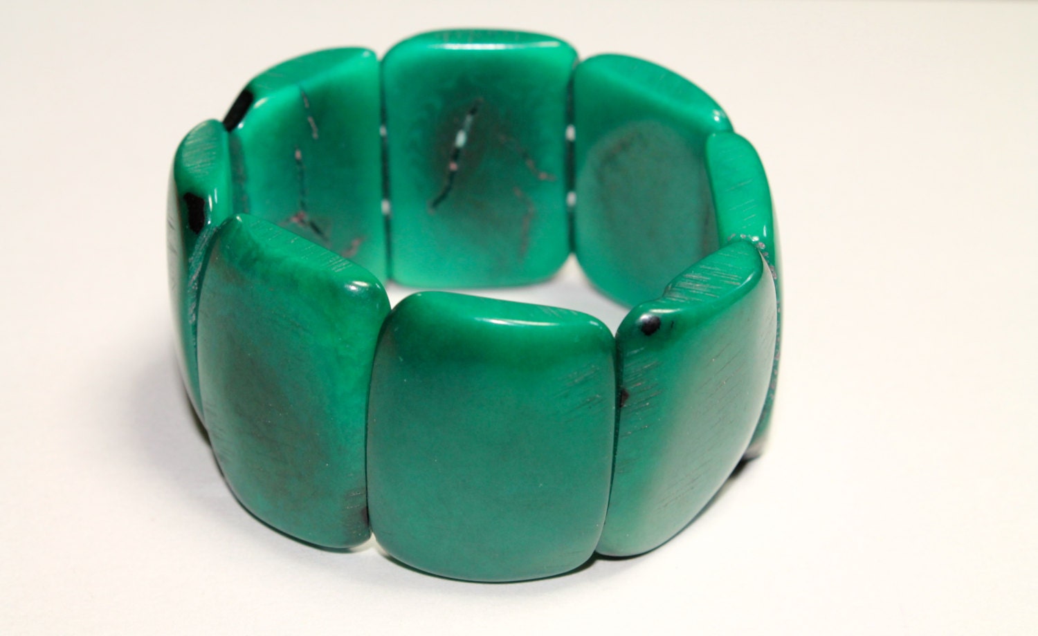 Green Tagua Bracelet - Eco-Friendly Jewelry