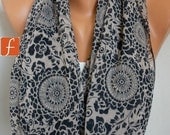 BIG SALE Black Roses Infinity Scarf Shawl Circle Scarf Loop Scarf  Gift - for her - mom - fatwoman