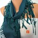 Emerald Green Heart Scarf - Pashmina Scarf Cowl Scarf  - fatwoman