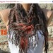 BIG SALE Brown Orange Scarf - Cowl with Lace Edge by Fatwoman
