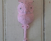 OWL Hook  - Wall hook - Childrens room decor - Shabby and chic - Cottage decor