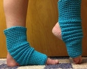 Yoga Socks in Medium Aqua Cotton US-Grown -- for Dance, Pilates, Pedicures, Yoga