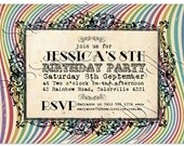 Vintage Rainbow Invitation - Kids, Boys, Girls, Adult Birthday Party DIY PRINTABLE FILE by Sassaby Il_170x135