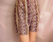 1960s Vintage Wallpaper Print Cotton Shorts Rockabilly XS 24 waist