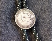 Vintage New Zealand Bolo Tie 1933 One Shilling Coin