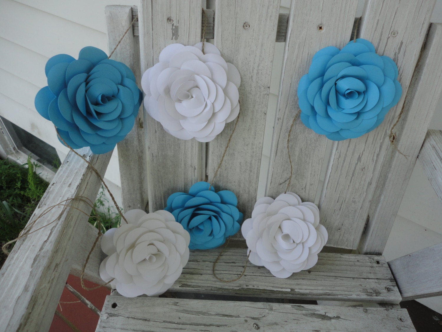 Paper Flower Garland Swag Handmade Paper Rose Garland