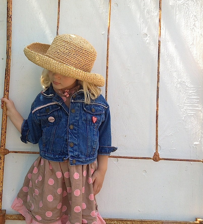 summer cowgirl denim levi blue indigo upcycled cowboy western rustic toddler child lace jacket - kateblossom