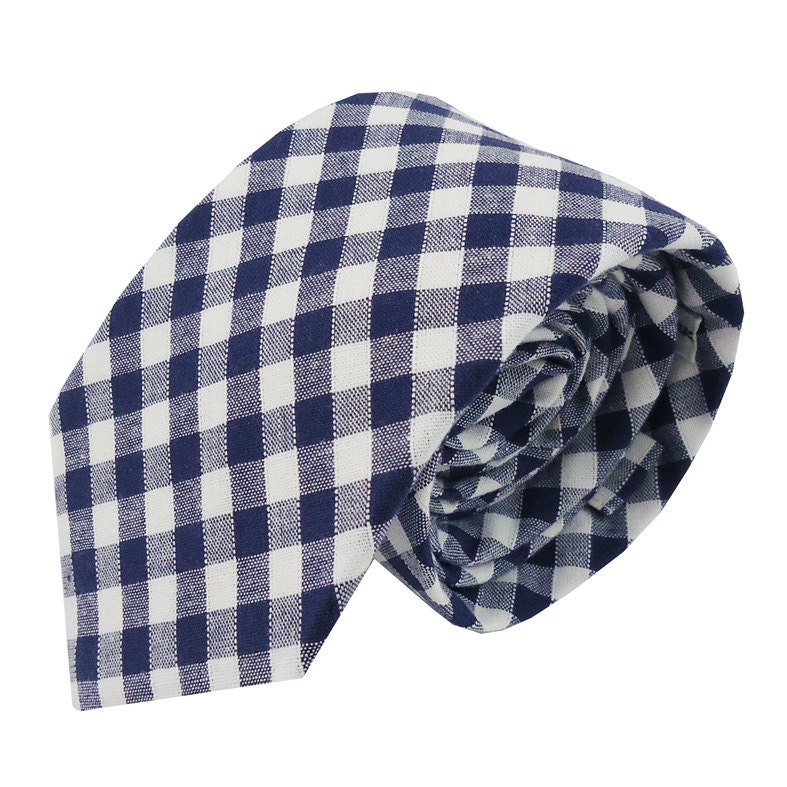 Necktie - Navy 1/4 inch Gingham