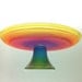 12" Cake Stand Hand Painted in Beautiful Bold Rainbow Colors