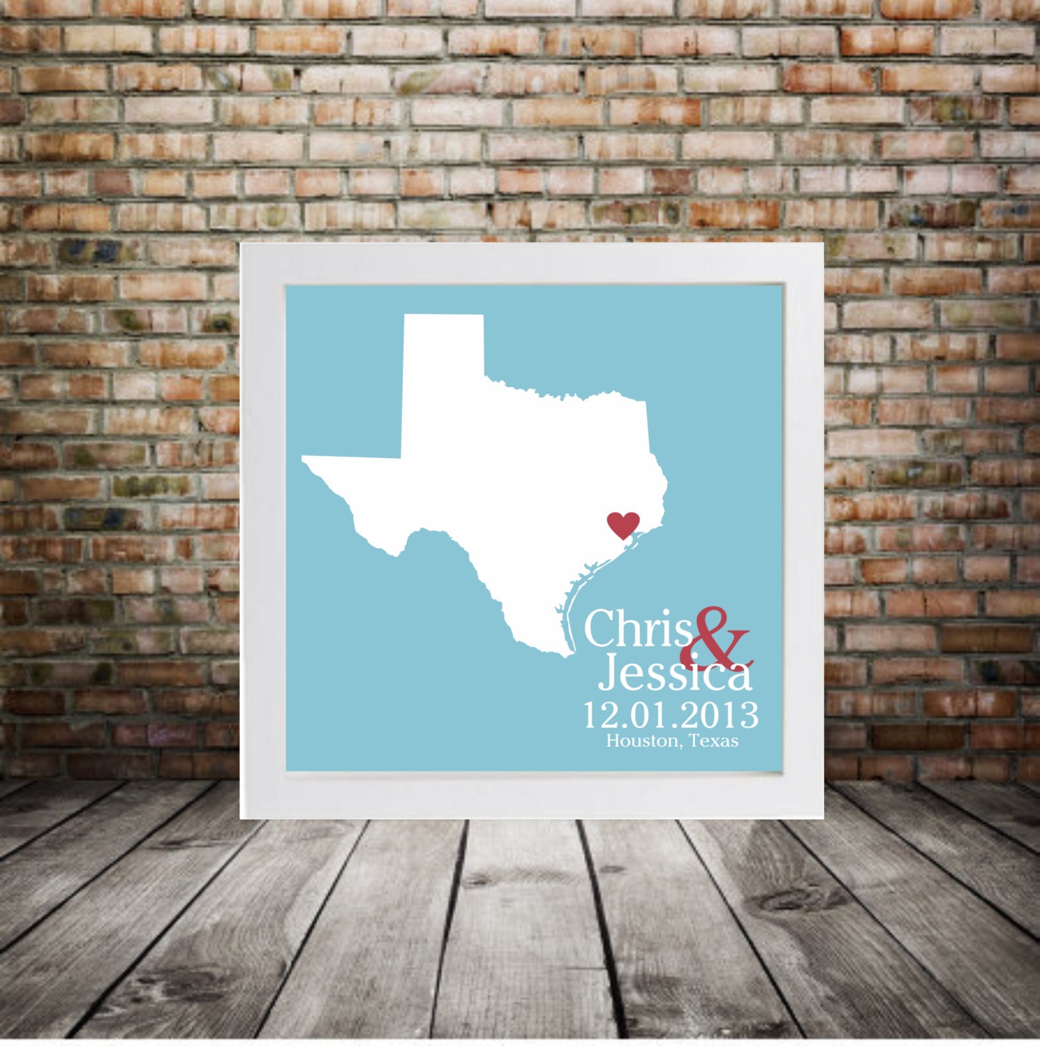 TEXAS Wedding Gift Custom State Map Personalized State Map - Personalized Texas Map- State Map Art Personalized Custom Wedding Map