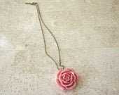 Resin Rose Cabochon Necklace