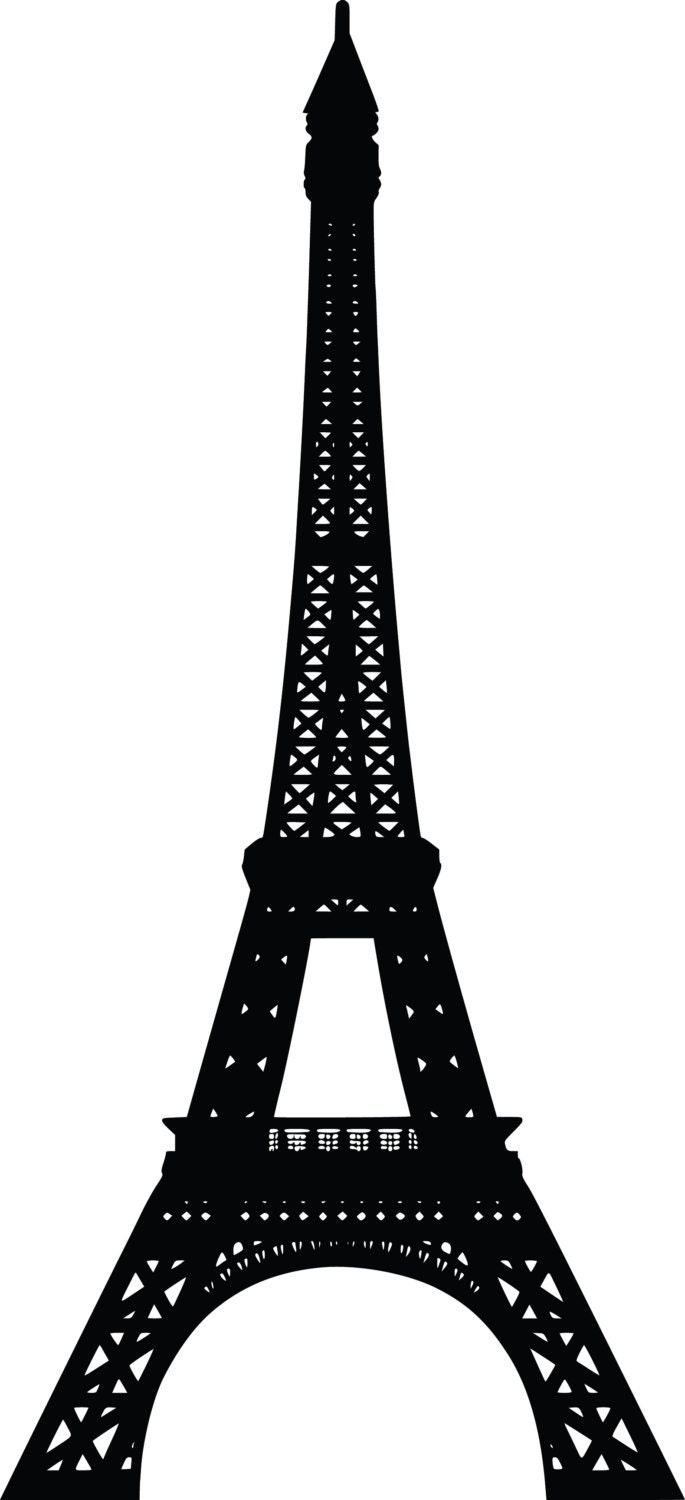 Eiffel Tower vinyl wall decal.