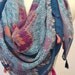 Aztec Tribal Western Abstract Print Summer Scarf Shawl Wrap With Tassels Square