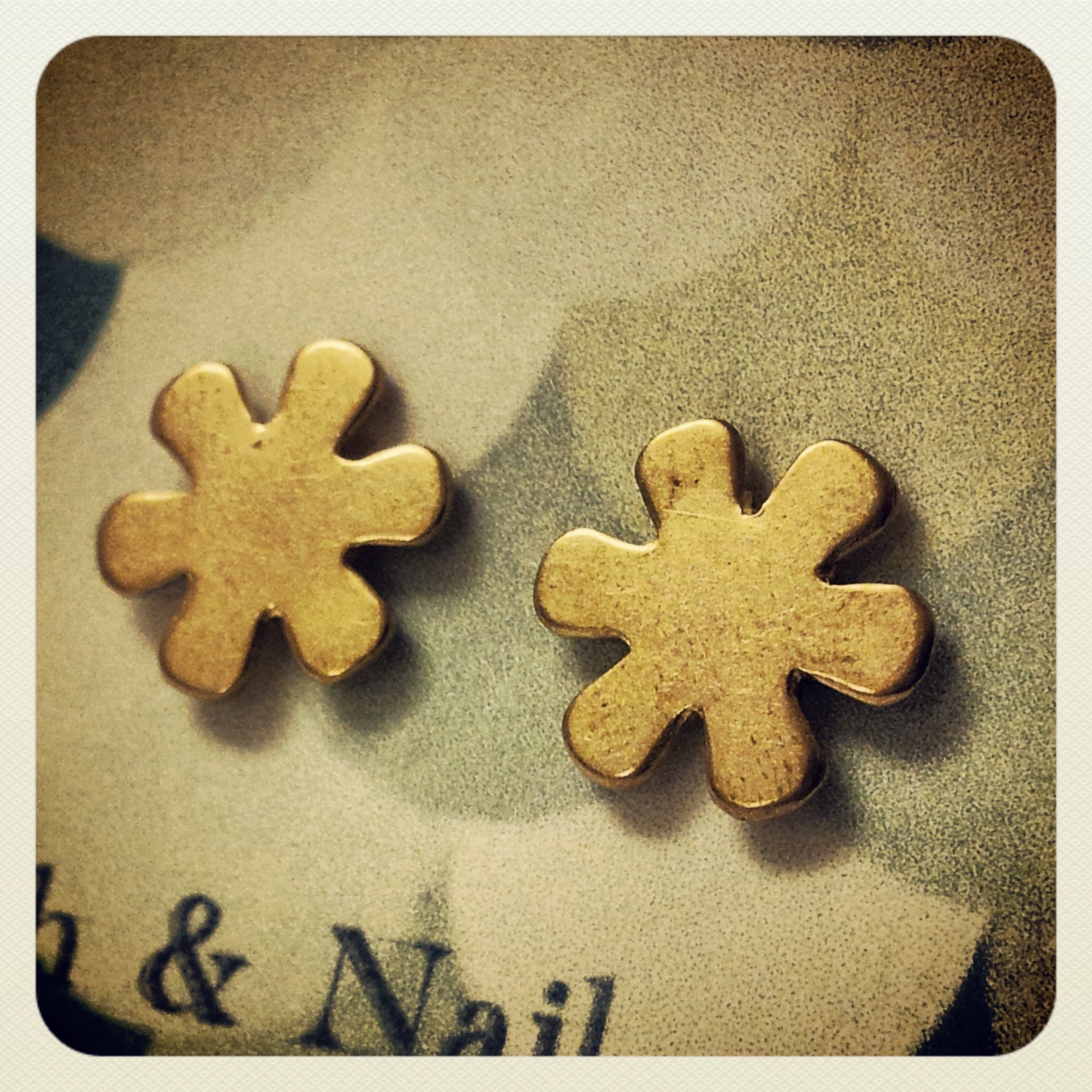 Brass flower earrings