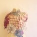 CROCHET SHAWL purple grey  Flower Mohair Triangle  wedding bride   scarf wrap warm collar