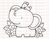 Digital stamp -- Friends - Elephant & Mouse