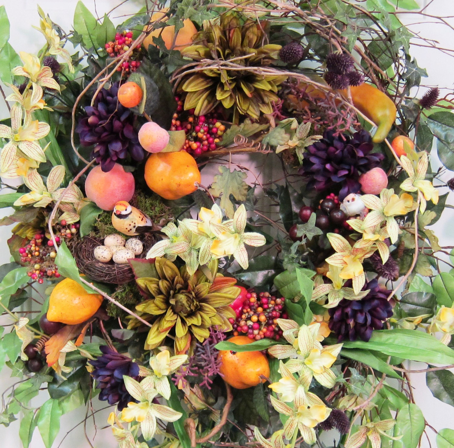 Natural, Wild and Woodsy, Front Door Wreath, Outdoor Wreath, XL, Full, And Colorful