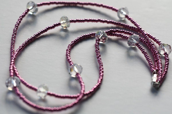 Galvanised Hot Pink Miyuki Seed Bead Necklace