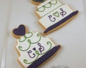 12 Wedding cake cookies, handmade & iced