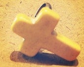 SALE Yellow Cross Ring Adjustable