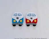 Instant Download - New PDF Crochet Pattern - VW Camper Van Applique - Text instructions and SYMBOL Chart instructions