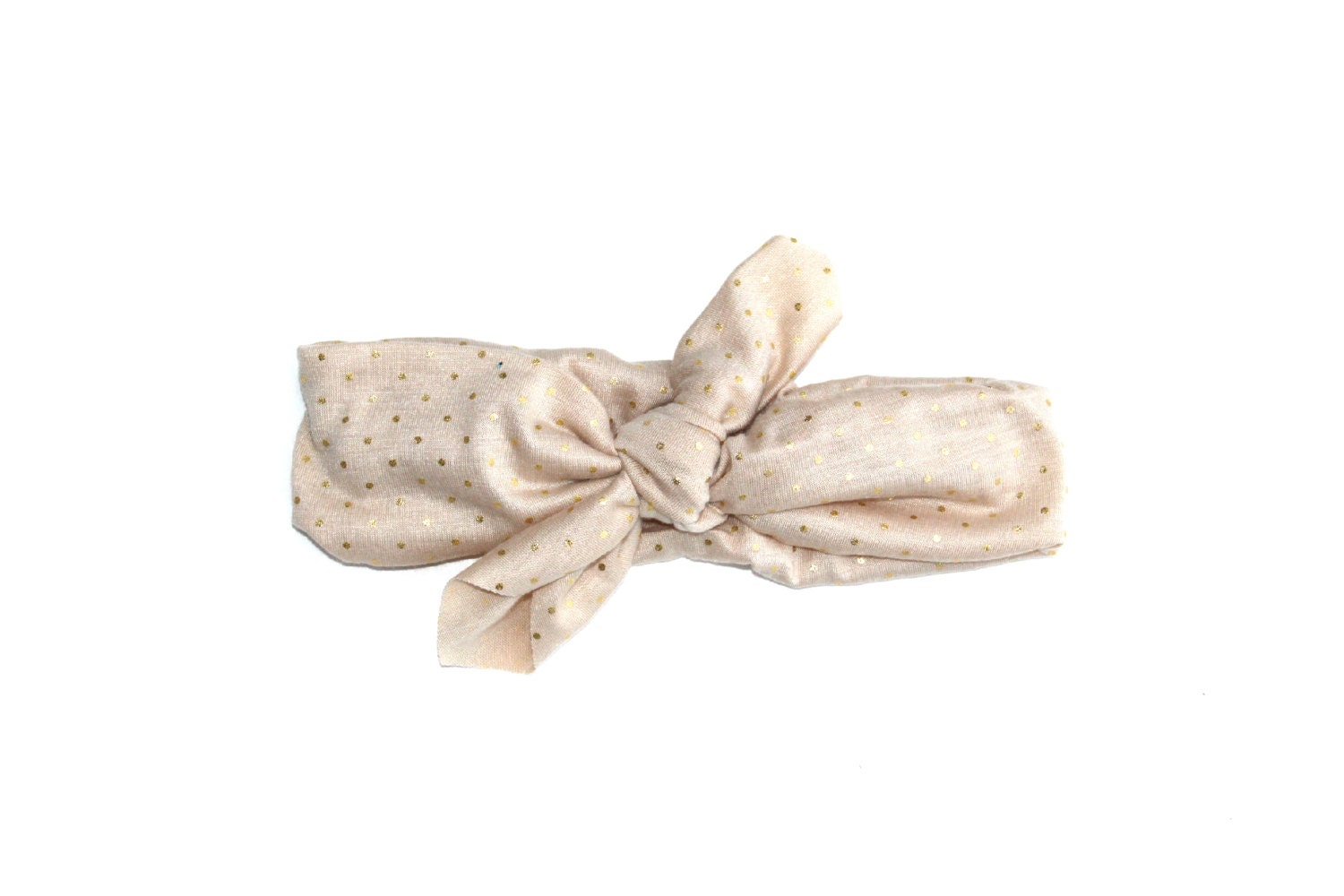 NEW 2013 WRAP COLLECTION - Metallic Gold & Ivory Polka Dot Print head wrap/scarf / headband / adult / spring / summer / nautical