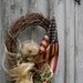 Americana Wreath, Patriotic Wreath, Fourth of July, Tea Stained Flag