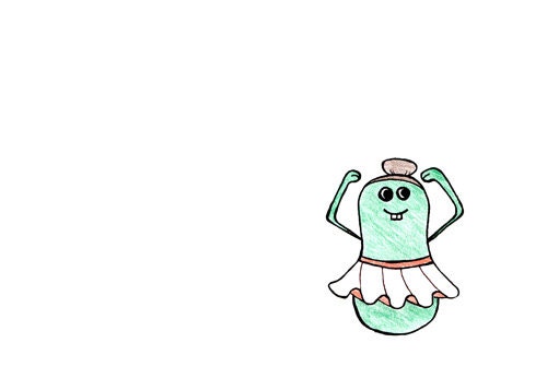 Cute Art Print - Simple Green Monster Drawing - Ballet