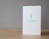 Cute Valentine Card - Simple Love Card - Match Flame - Lit My Heart