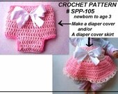 Instant Download PDF Pattern - Diaper Cover Skirt Set - SPP-105    Newborn to age 3. Baby clothing pattern.