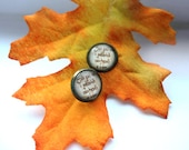 Elvish Not All Who Wander Are Lost Earrings - Lord of the Rings Jewelry, Brass Stud Earrings