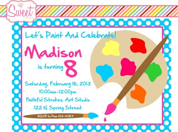 Painting/Art Party DIY Printable Invitation Il_570xn