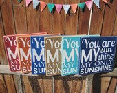Ready to Ship You Are My Sunshine My Only Sunshine Wooden Distressed Subway Art Sign Wall Hanging