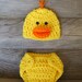 Winnie the Pooh "inspired" Bear Hat &  Diaper Cover  (newborn-3month size)