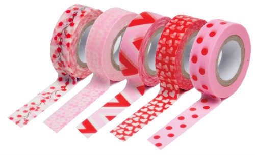 Washi Tape Trendy Tape  Pink  washi Decorative Trendy Paper Packaging Tape - 10 yards Valentines Love