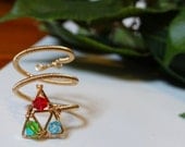 The Legend of Zelda Inspired Intricate Ring with Triforce and Spiritual Stones