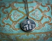 My Civil War Boyfriend - Jonathan - Victorian Pendant - Steampunk Necklace- Glossy Resin Charm