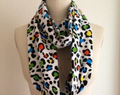 Colorful Flannel Cheetah Print Infinity Scarf
