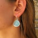 Silver Teardrop Chalcedony Earrings